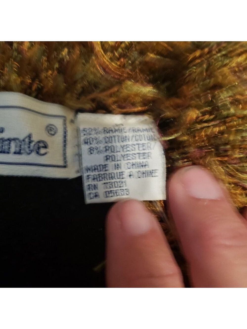 Vintage Bellepointe Black Sweater  Eyelash Trim - Picture 7 of 12